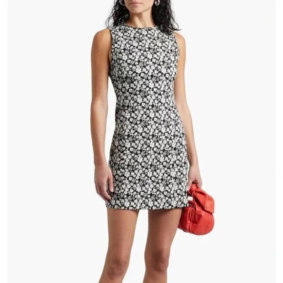 Alice + Olivia Colin Floral Sheath Dress Size 6 Black Gold Metallic Party Event - Picture 1 of 10